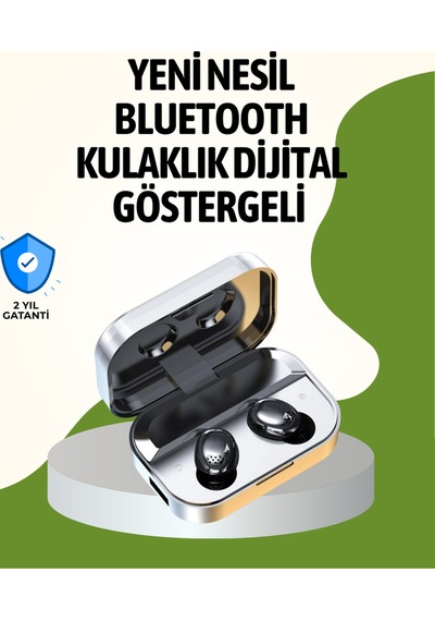 Gerçek Kablosuz Kulaklık Bluetooth 5.0, Şarj Kutulu, Parmak İzi Kontrollü -