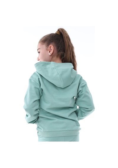 Zuzunga Basic Kapüşonlu Şardonlu Kanguru Cep Detaylı Çocuk Sweatshirt 3-10 Yaş Su Yeşili