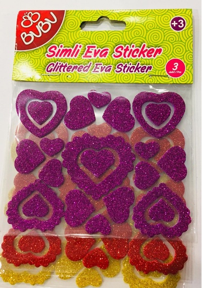 Bu-Bu Simli Eva Sticker 3 Yaprak N11.30479