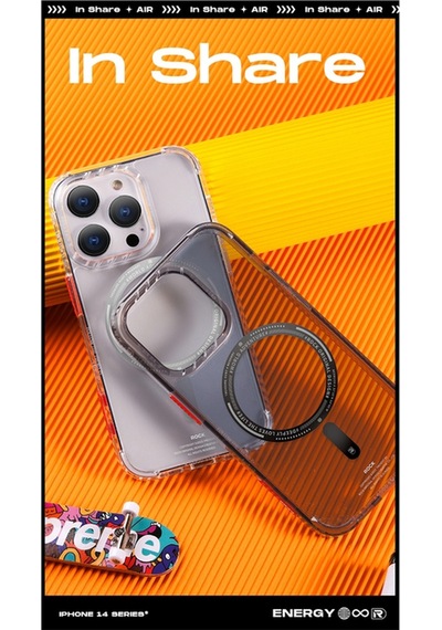 Rock Apple Uyumlu iPhone 14 Plus Air Serisi Magsafe Şeffaf Silikon Kılıf Siyah Siyah