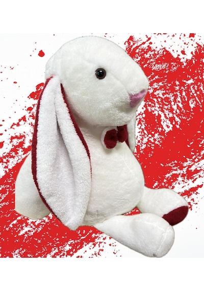 Uyku Arkadaşım Uzun Kulak Bunny Peluş Tavşan 65 Cm Kırmızı - Beyaz