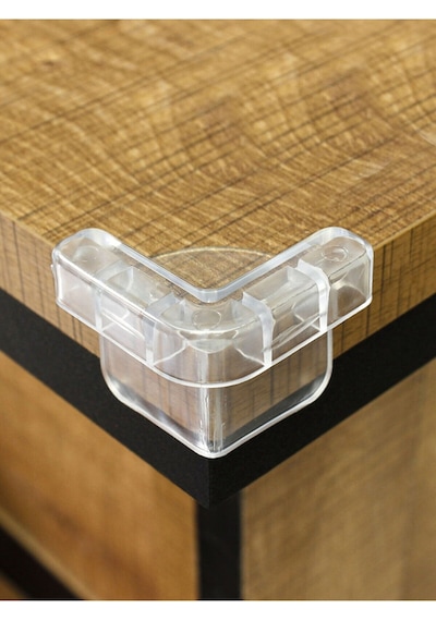 Slikon Cam Raf Köşe Koruyucu Çocuk Güvenliği 4'lü Set Tam Boy 3 x 3.5 CM Çok Renkli