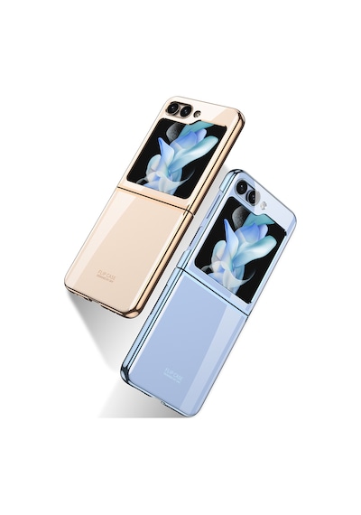 Samsung Uyumlu Galaxy Z Flip 5 Kılıf Zore Kıpta Lensli Kapak Mor