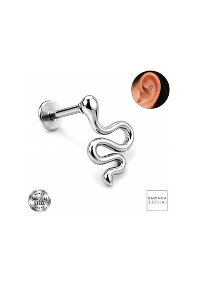 Yılan Helix Flat Kulak Conch Tragus Piercing Cerrahi Çelik