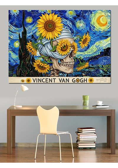 Van Gogh Ayçiçekleri Tablosu Dekoratif Kanvas - Mdf Ahşap Tablo