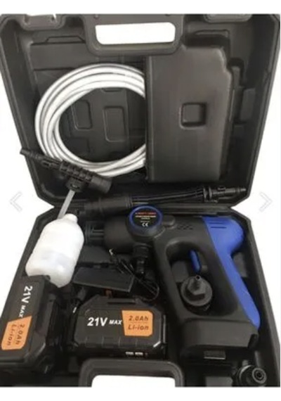 Oto Yıkama Makinesi Şarjlı Yedek Bataryalı 5mt Hortum 150w 21v Kutulu