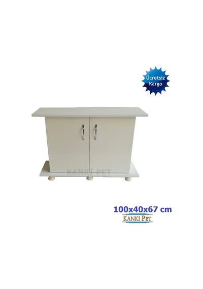 Kanki Pet KP103 Akvaryum Beyaz Sehpa 100 x 40 x 67 Cm