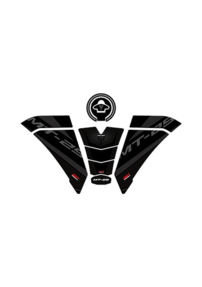 GP Kompozit Yamaha MT-25 2020-2023 Uyumlu Tank Pad Seti Siyah