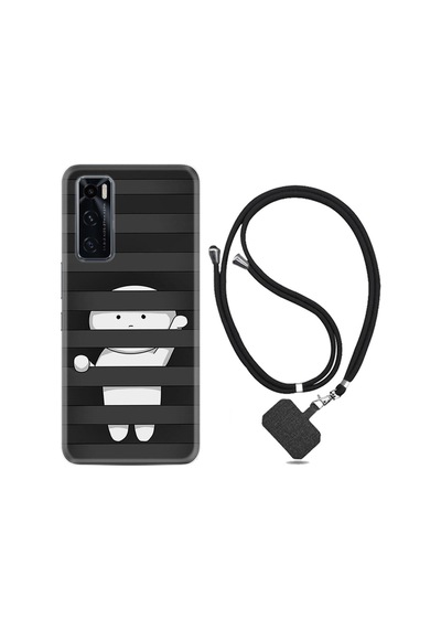 Vivo Y70 Kılıf Resimli Desenli Silikon Boyun Askılı Yanlızlık 1908