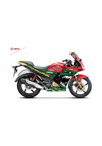 Hero Karizma Rossi Shark Koyu Yeşil Motosiklet Sticker
