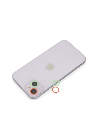 İphone 13 Renkli Kamera Lens Koruma Cam - Yeşil-pembe
