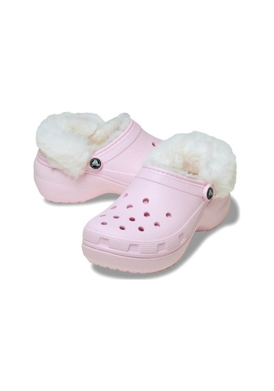 Crocs Classic Platform Fuzz Lined Clog Pink Milk Terlik 212854-6zw Pembe