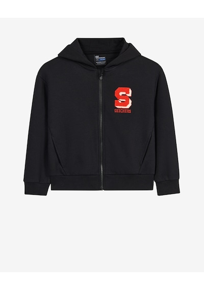 Skechers B Lw Collage Full Zıp Sweatshirt Büyük Erkek Çocuk Siyah Sweatshirt Sk2620112-3817