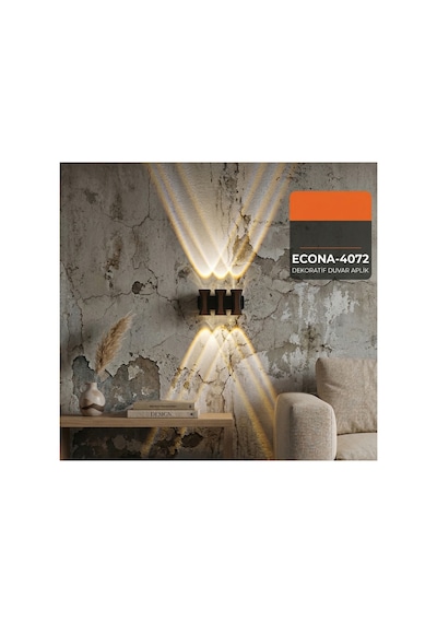 Dekoratif Modern Led Duvar Aplik - 6w 3 Aşağı 3 Yukarı Işık İzli Antre Balkon Lamba - 3000k Günışığı - Şık Gece Lambası,bohem Günışığı-3000k