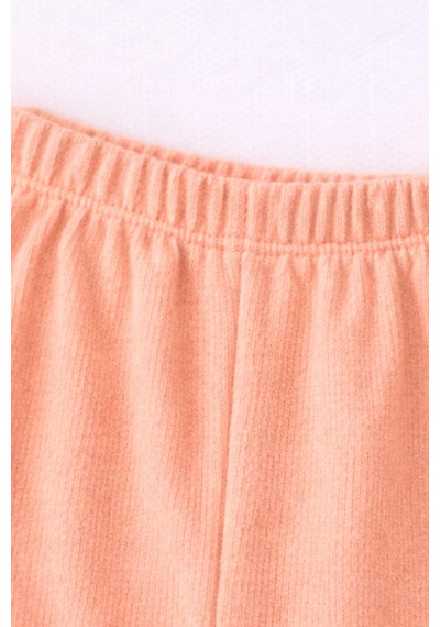 For My Baby Fitilli Kumaş 2 Li Kız Bebek Takım Şortlu Yazlık Mercan