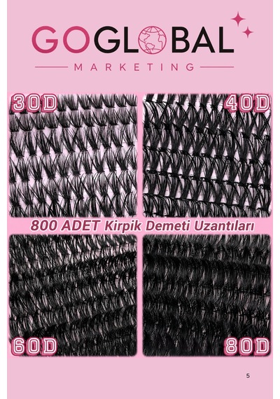 2 Adet-profesyonel Takma Kirpik Uygulama Seti 800 Demet Cluster Kirpik 30d-40d-60d-80d Bond &