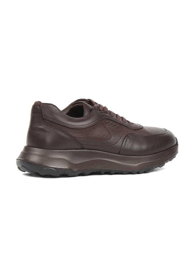 Erkek Kahverengi Kalın Tabanlı Deri Sneaker
