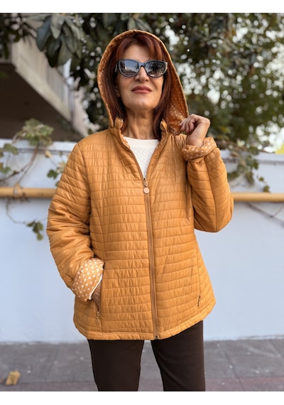 Çift Taraflı Puantiyeli Mont Hardal Sarı
