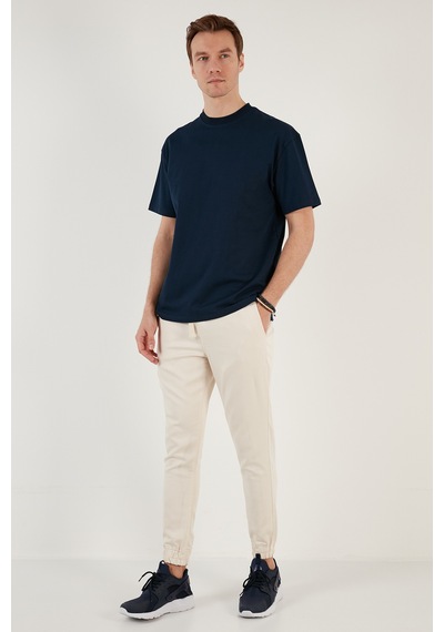 Buratti Pamuklu Relaxed Fit Sıfır Yaka Erkek T Shirt 5905446 Indigo