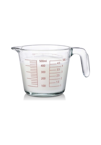 Kulplu Cam Beher 500 ML - Cam Ölçü Kabı - Multi Ölçekli - 2 Cup