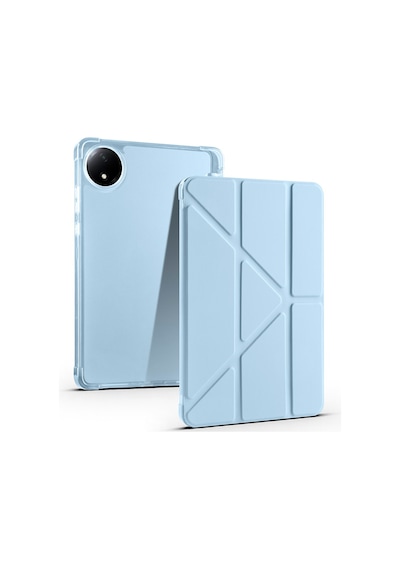 Redmi Pad Se 8.7 2024 24076rp19g-24076rp19ı Uyumlu Kalem Bölmeli Dönebilen Üçgen Standlı Tri Folding Tablet Kılıfı - Mavi - T34971