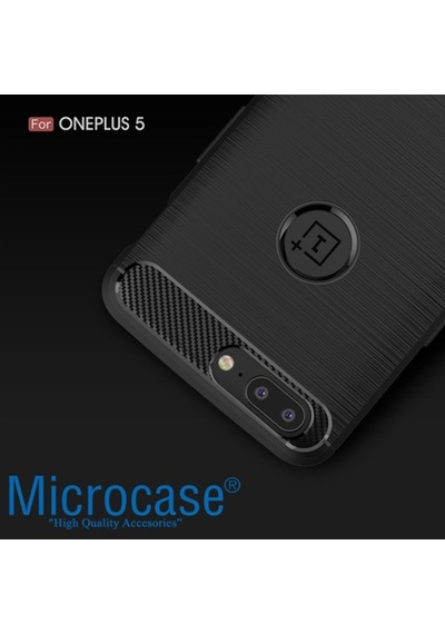 Microcase Oneplus 5 Brushed Carbon Fiber Silikon Tpu Kilif + Cam 283031151 - Seçenek / Cam Koruma-Cam Istiyorum