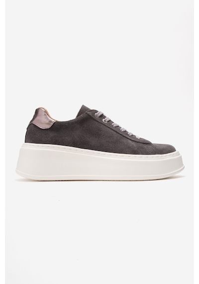 Luvishoes Luvi Shoes Gueno Füme Hakiki Deri Süet Kadın Spor Ayakkabı Füme