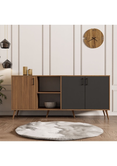 Mezza 1620 Exxen 180 Cm (AHŞAP AYAKLİ) Modern Konsol Ürgüp Antrasit Mezza 1620 Exxen 180 Cm (AHŞAP AYAKLİ) Modern Konsol Ürgüp Antrasit