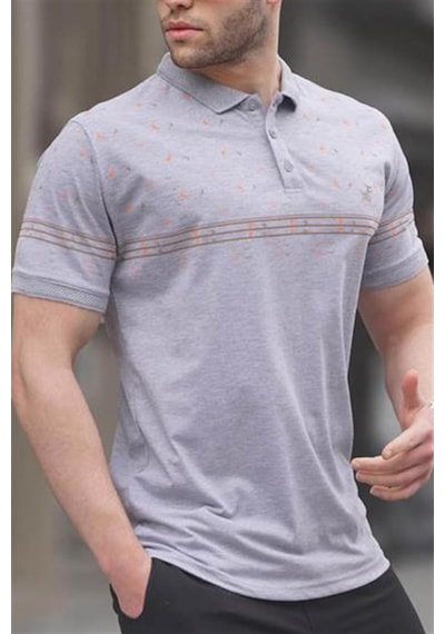 Madmext Gri Erkek Polo Yaka Tişört 6077-gri Gri