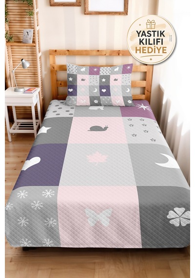 Evimde Bambaşka Pastel Patchwork Gri Kız Çocuk Pike Takımı-lila Pembe Minimal Bebek Odası Yatak Örtüsü-160x220 CM Evimde Bambaşka Pastel Patchwork Gri Kız Çocuk Pike Takımı-lila Pembe Minimal Bebek Odası Yatak Örtüsü-160x220 CM