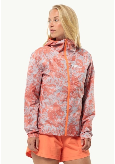 Jack Wolfskin 1307851 8312 Prelight Wind Jkt W Grid Camo Kadın Outdoor Ceket Yeşil