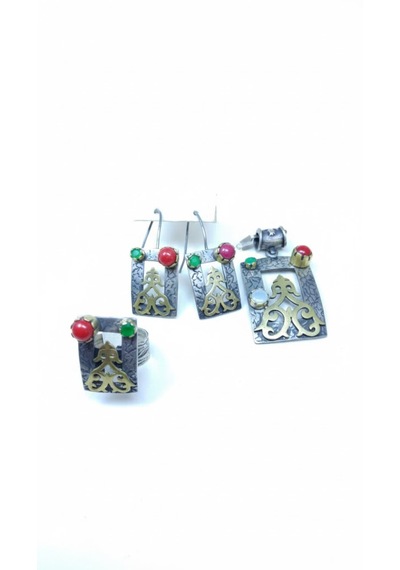 Otantik Dikdörtgen Gümüş Set Bronz