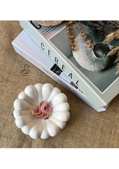Bubble Görünümlü Taş Tozu Dekoratif Tabak/kase 13-7 Cm 2 Li
