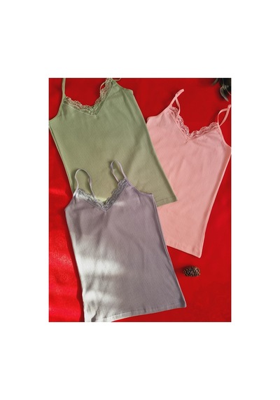 Demirsa Boutique Fitilli, Dantelli İp Askılı, Pamuklu, Likralı, V Yaka Yeşil, Mavi Ve Pembe Ribana Kadın Atlet 3'lü Mavi-yeşil-pembe Demirsa Boutique Fitilli, Dantelli İp Askılı, Pamuklu, Likralı, V Yaka Yeşil, Mavi Ve Pembe Ribana Kadın Atlet 3'lü Mavi-yeşil-pembe