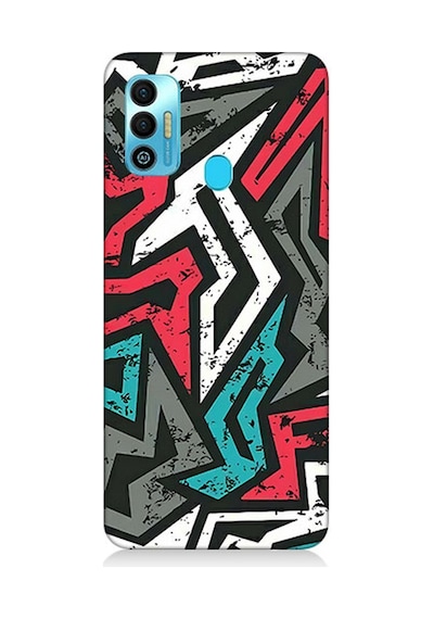 Tecno Spark 7t Uyumlu Silikon Kılıf Grafiti Mozaik Desenler