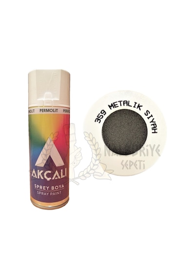 Akçalı Metalik Siyah simli Sprey Boya 400 ML - 359