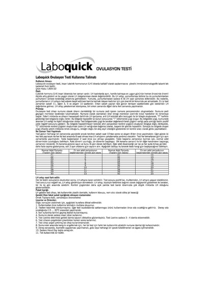Laboquick Ovülasyon Testi 2 Test x 20 Paket