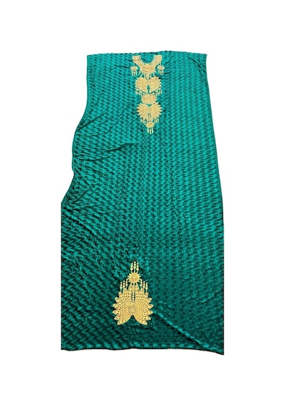 Nakış İşlemeli Kadife Elbiselik Kumaş 300x150cm 009 Çok Renkli