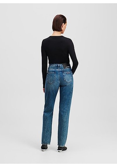 Karl Lagerfeld Koyu Mavi Kadın Lyocell Karışımlı Denim Pantolon A1w10087