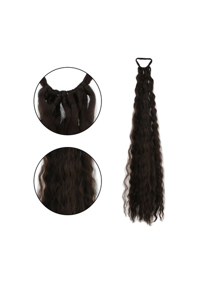 Lastik Tokalı At Kuyruğu Kabarık Afro Dalgalı / Koyu Kumral - Abay-718171 Çok Renkli