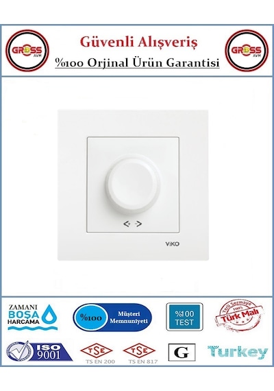 Viko Karre Dimmer 600w - Çerçeve Dahil - Beyaz