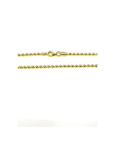 Omar Silver Unisex Top 2,5 Mm Gold Altın Kaplama Gümüş Kolye Zinc