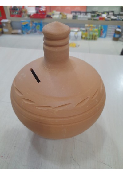Toprak sabır kumbarası naturel büyük boy  16*20cm