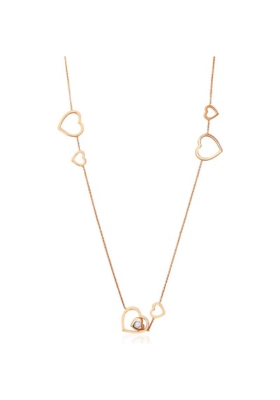 Kuyumcudukkani Zincirli "kalplerimiz"kolye-37160-r Rose Gold