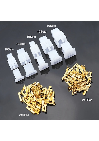 580 Parça Elektrik Kablo Konnektör Terminal Seti 2 3 4 6 9 Pin Erkek Dişi 2.8mm Otomotiv Bisiklet Ba