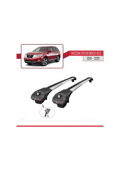 Nissan Pathfinder R52 2013-2020 Arası İle Uyumlu Ace-1 Ara Atkı Tavan Barı Gri