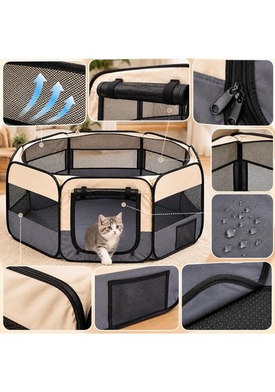 Orta Boy Katlanabilir Kedi Köpek Doğum Çadırı Oyun Alanı 91 X 91 X 58 Cm