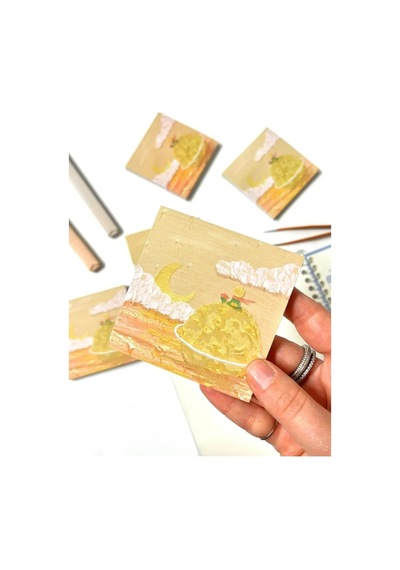 Küçük Prens Temalı Sarı Gezegen Ve Bulut Desenli Postit/post-it/yapışkanlı Not Kağıdı/sticky Note