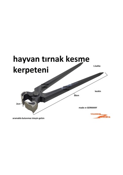 Nalbant Hayvan Tırnak Kesme Kerpeteni At Tırnağı Keskisi