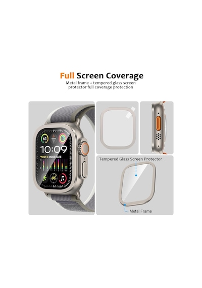 Apple Watch Uyumlu  Ultra 1/2/3 49mm High Glass Kolay Cam Ekran Koruyucu